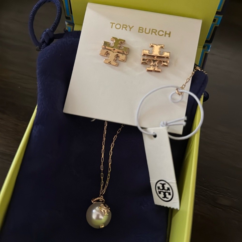 NEW WITH TAGS, Tory Burch Earrings and Necklace